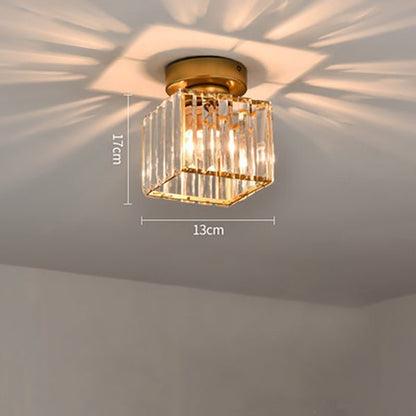 Modern Crystal Flush Mount Ceiling Light Cube Shade View 31