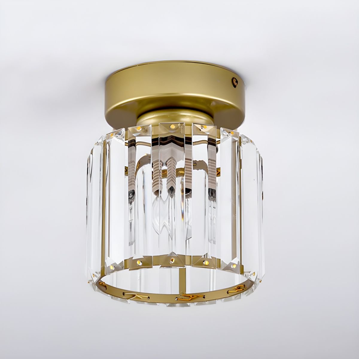 Modern Crystal Flush Mount Ceiling Light Cube Shade View 32