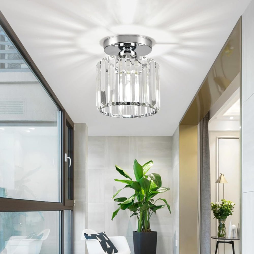 Modern Crystal Flush Mount Ceiling Light Cube Shade View 34