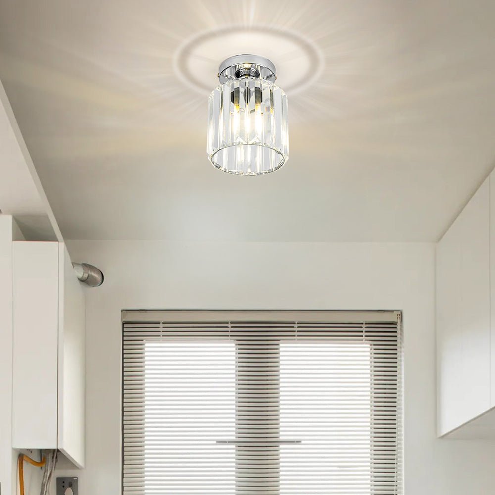 Modern Crystal Flush Mount Ceiling Light Cube Shade View 36