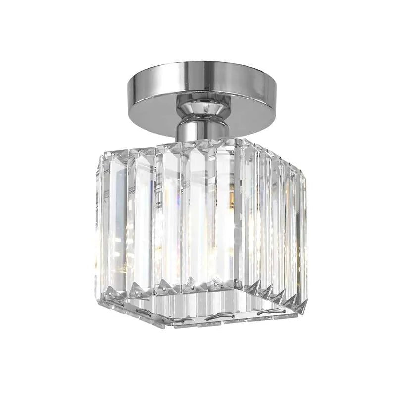 Modern Crystal Flush Mount Ceiling Light Cube Shade View 40