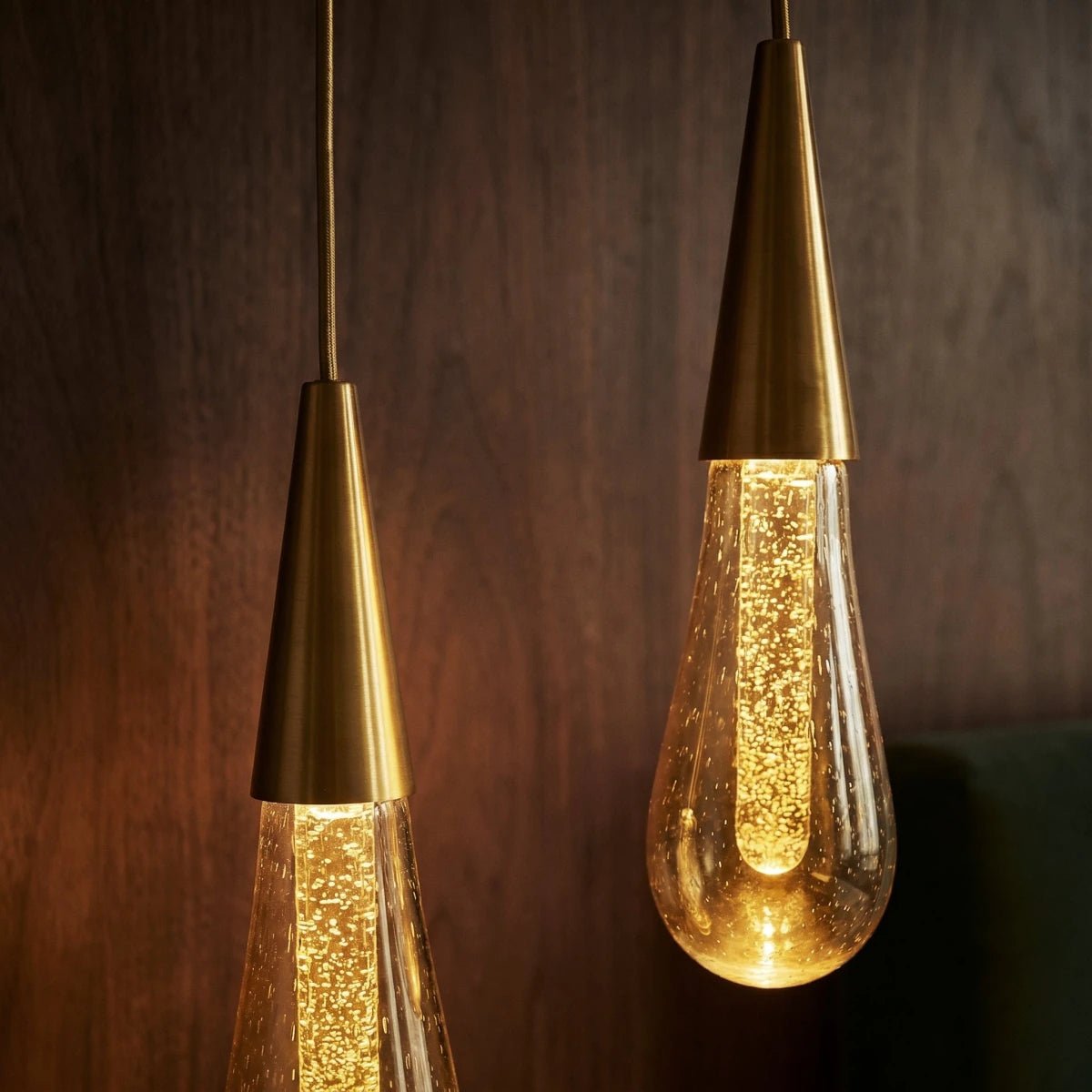 Modern Crystal Pendant Light Teardrop Chrome Angle