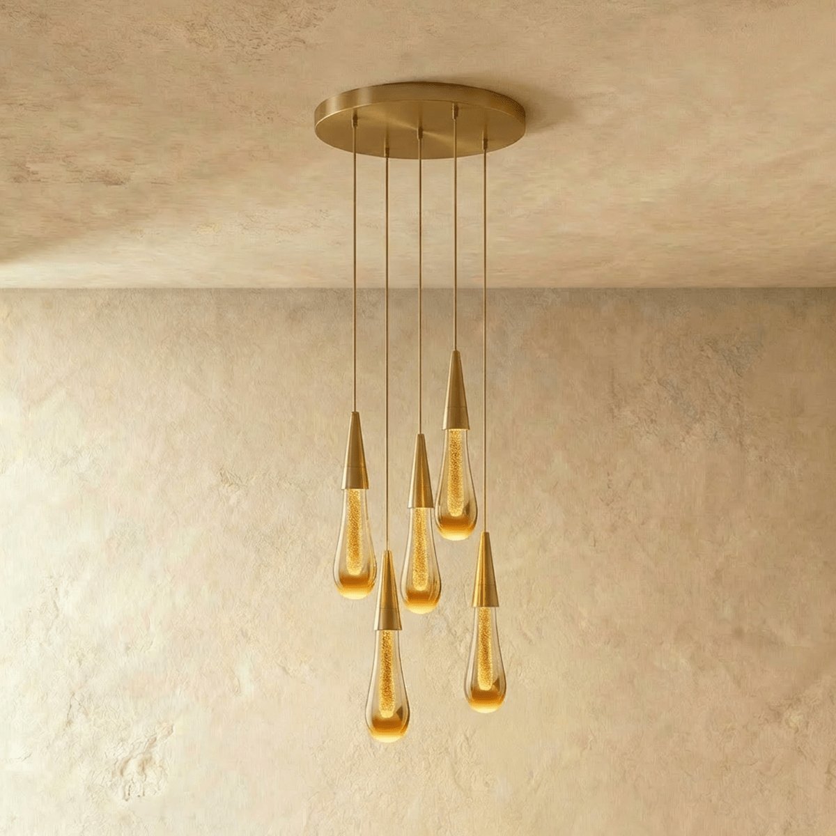 Modern Crystal Pendant Light Teardrop Chrome Back