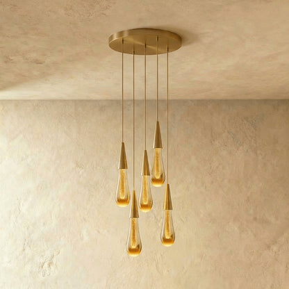 Modern Crystal Pendant Light Teardrop Chrome Back