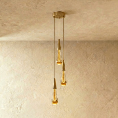 Modern Crystal Pendant Light Teardrop Chrome Detail