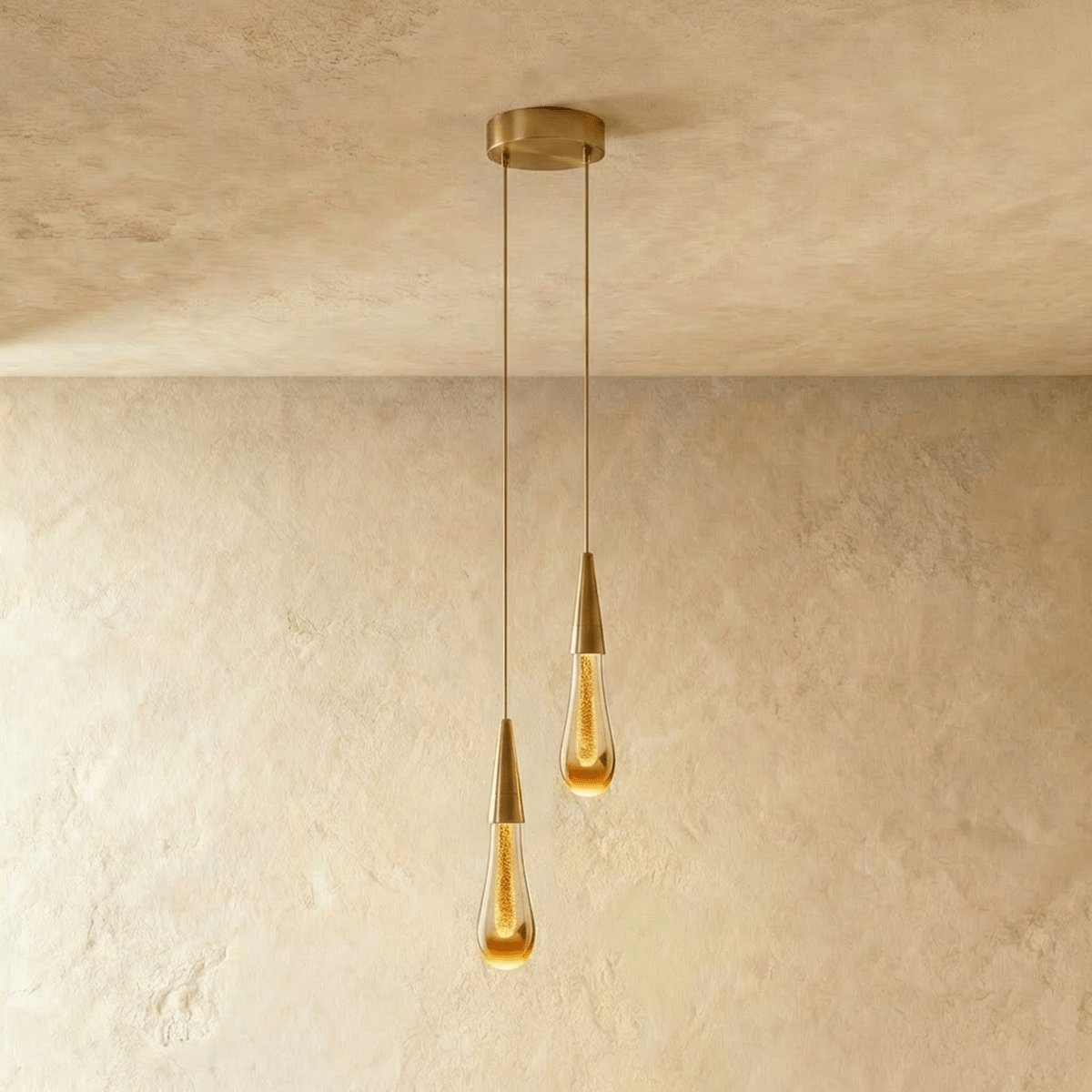 Modern Crystal Pendant Light Teardrop Chrome Front