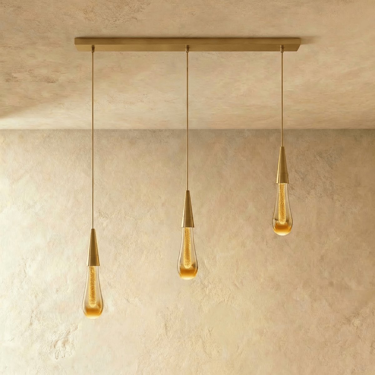 Modern Crystal Pendant Light Teardrop Chrome Side