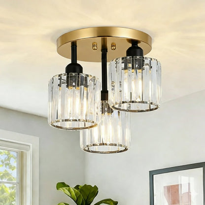 Modern Crystal Semi Flush Bedroom Ceiling Lights View 15
