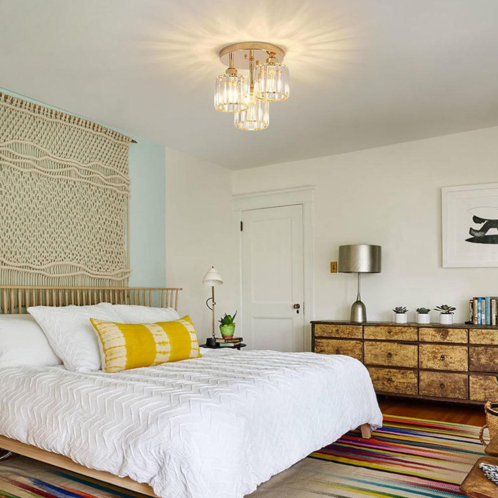 Modern Crystal Semi Flush Bedroom Ceiling Lights View 18
