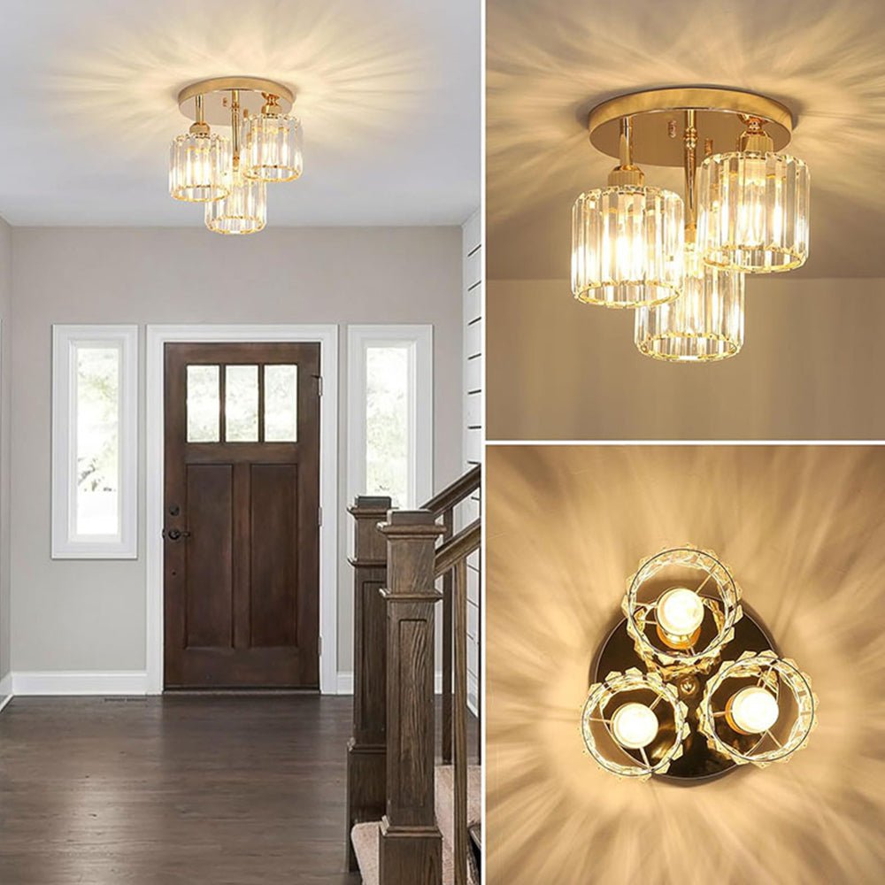 Modern Crystal Semi Flush Bedroom Ceiling Lights View 19