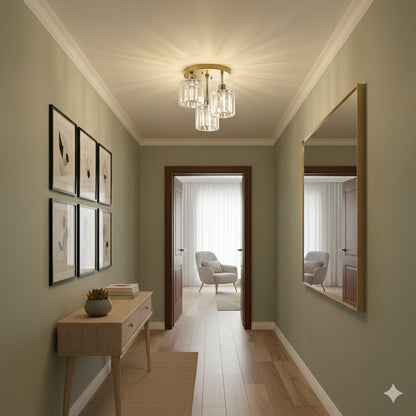 Modern Crystal Semi Flush Bedroom Ceiling Lights View 23