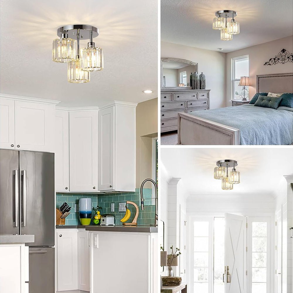 Modern Crystal Semi Flush Bedroom Ceiling Lights View 28