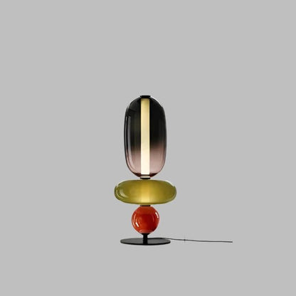 Modern Dimmable LED Floor Lamp Stacked Pebble Angle