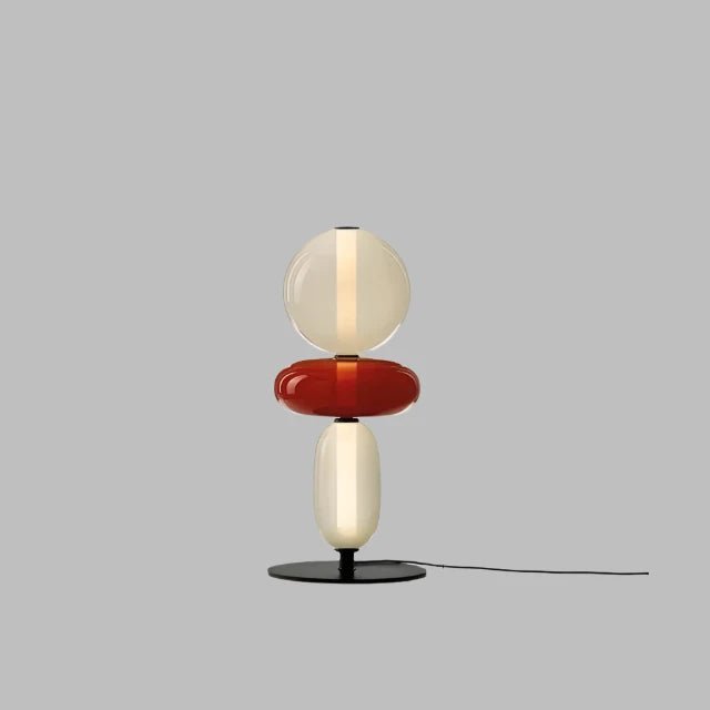 Modern Dimmable LED Floor Lamp Stacked Pebble Detail