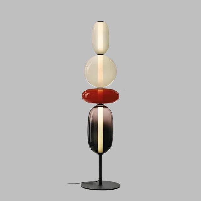 Modern Dimmable LED Floor Lamp Stacked Pebble Full