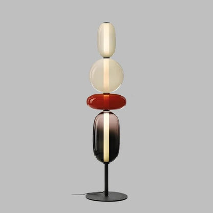 Modern Dimmable LED Floor Lamp Stacked Pebble Full