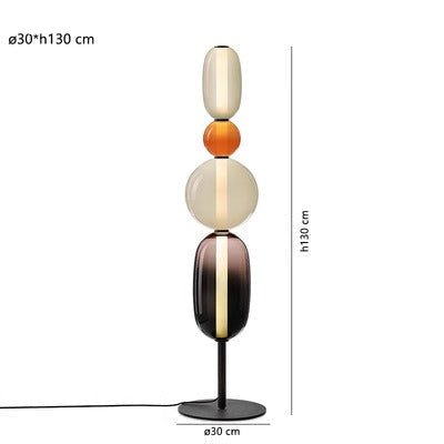 Modern Dimmable LED Floor Lamp Stacked Pebble View 17