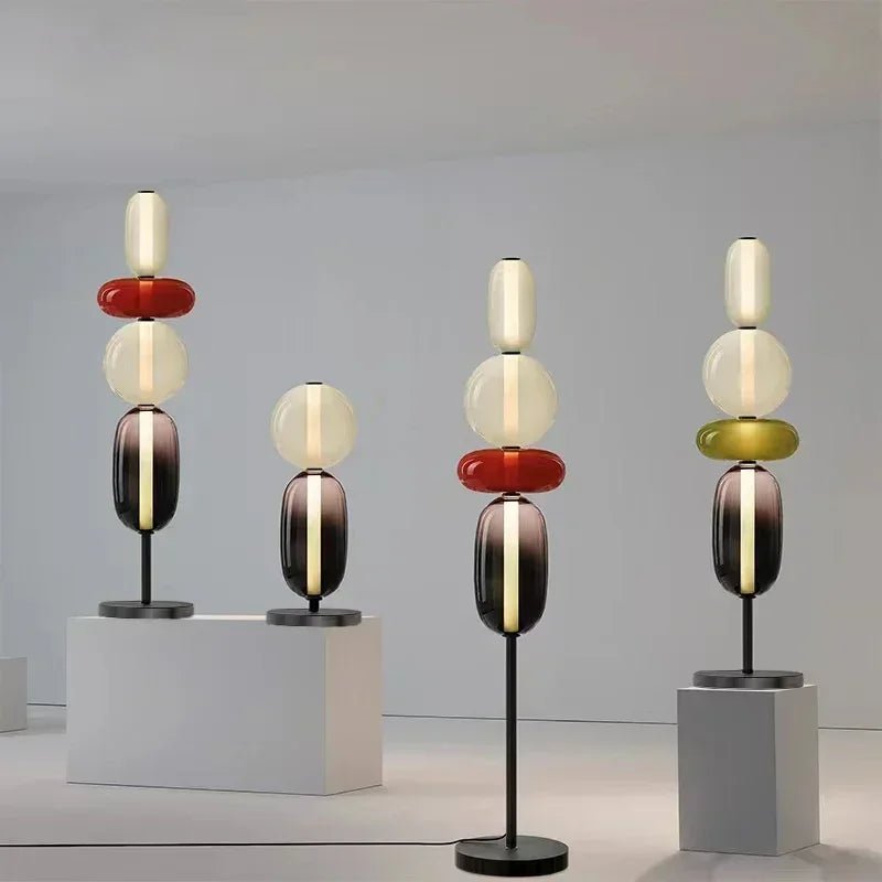 Modern Dimmable LED Floor Lamp Stacked Pebble View 24