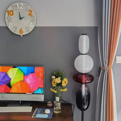 Modern Dimmable LED Floor Lamp Stacked Pebble View 28