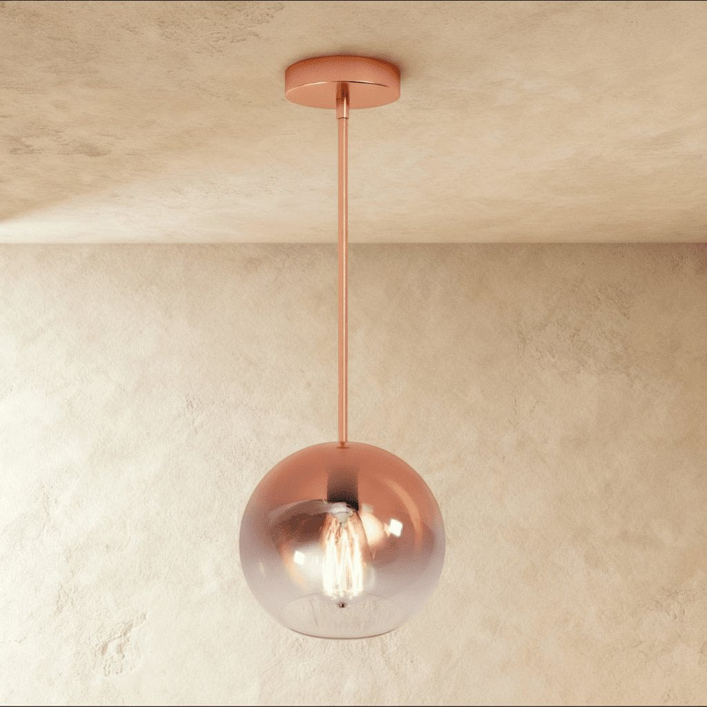 Modern Glass Pendant Light Ombre Sphere Detail