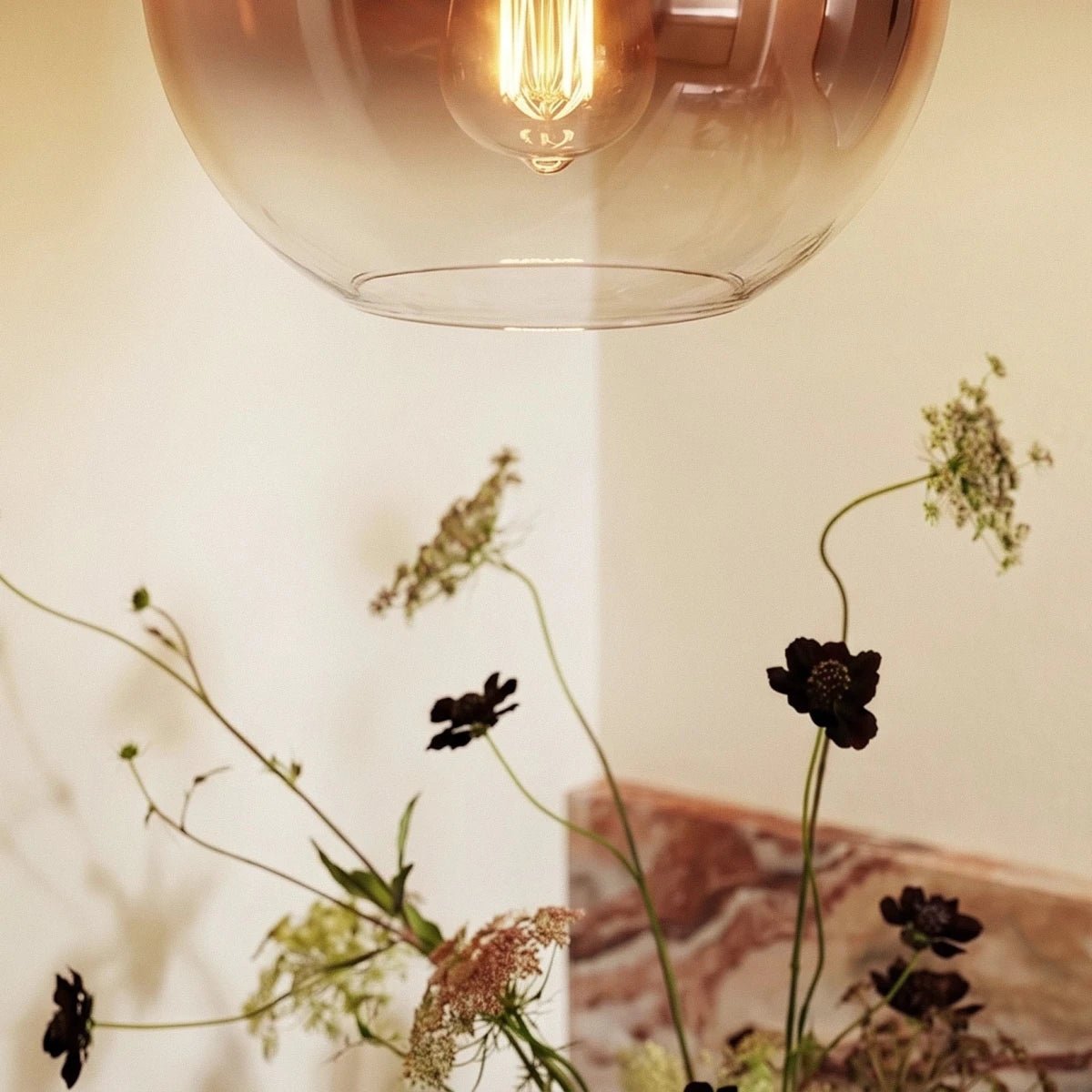 Modern Glass Pendant Light Ombre Sphere Full