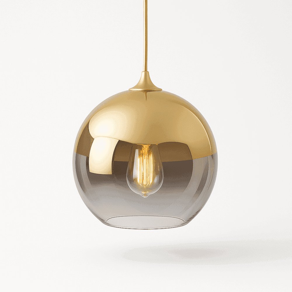Modern Glass Pendant Light Ombre Sphere View 11
