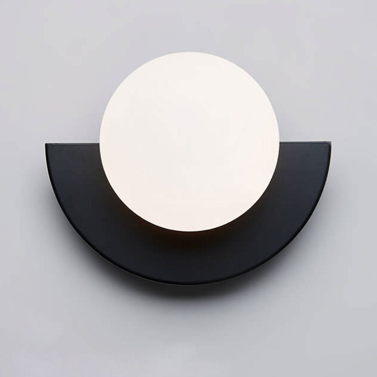 Modern Glass Wall Sconce Lamp Spherical Semicircle Back