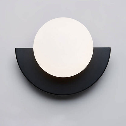 Modern Glass Wall Sconce Lamp Spherical Semicircle Back