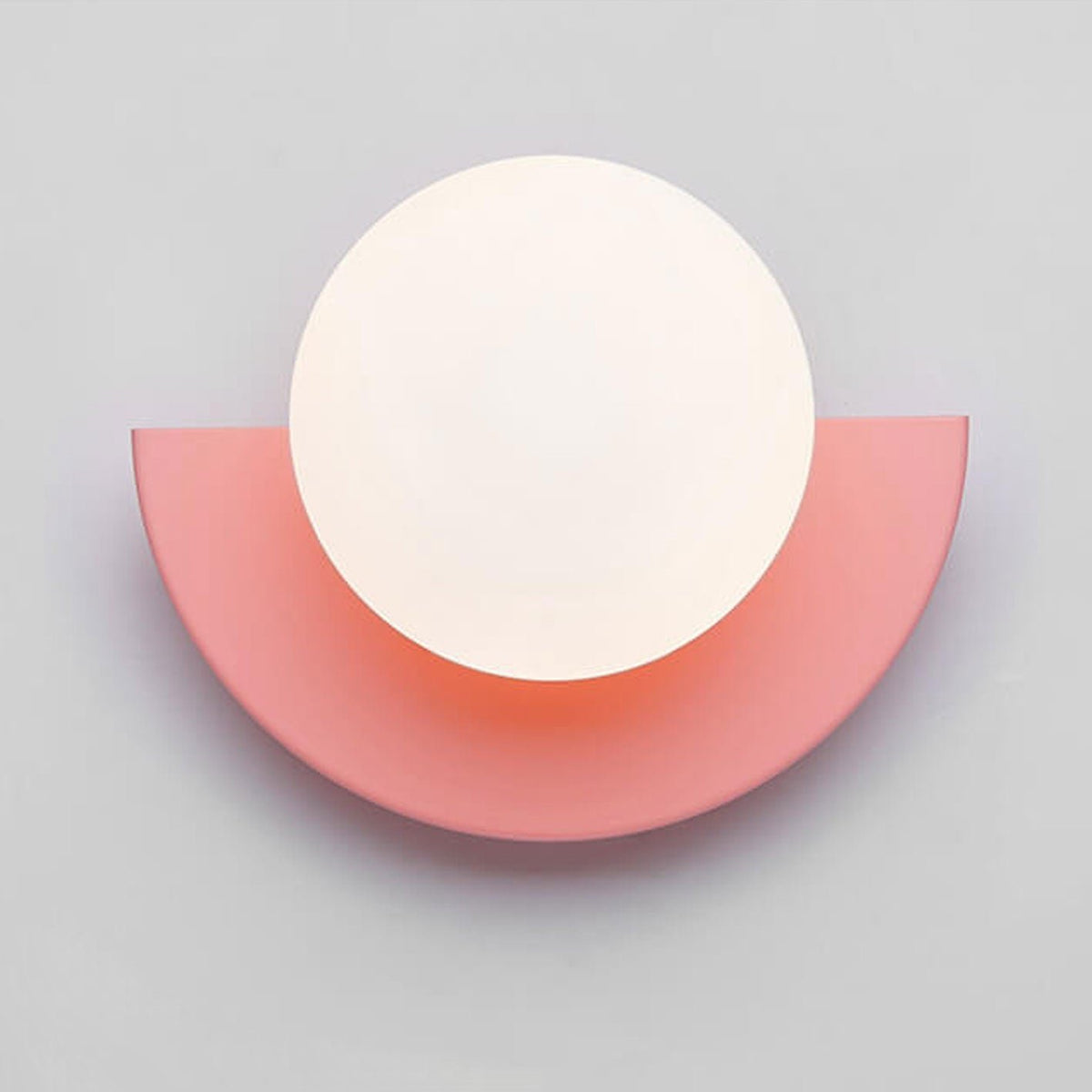 Modern Glass Wall Sconce Lamp Spherical Semicircle Close Up