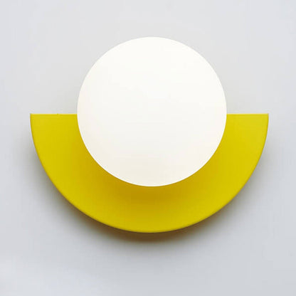 Modern Glass Wall Sconce Lamp Spherical Semicircle Side