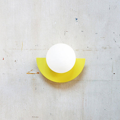 Modern Glass Wall Sconce Lamp Spherical Semicircle View 15