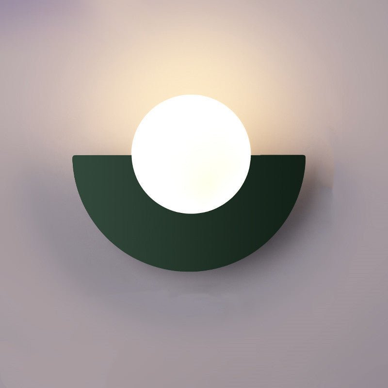 Modern Glass Wall Sconce Lamp Spherical Semicircle View 23