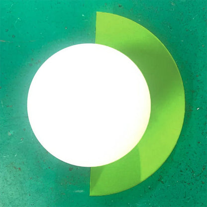 Modern Glass Wall Sconce Lamp Spherical Semicircle View 24