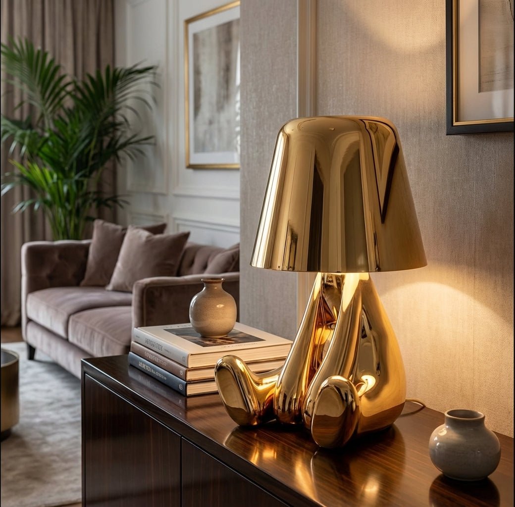 Modern Gold Figure Character Figurine Table Lamp Hero