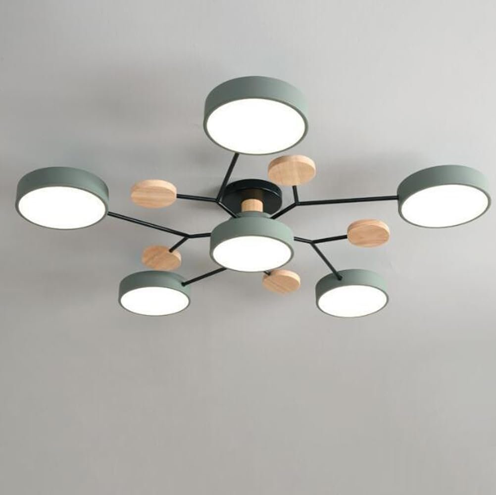 Modern Iron Ceiling Light Branching Round Shades View 14