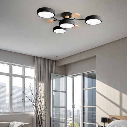 Modern Iron Ceiling Light Branching Round Shades View 43