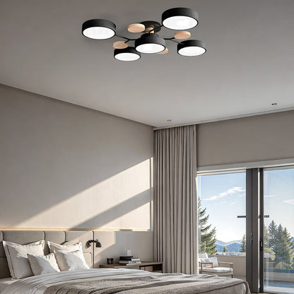 Modern Iron Ceiling Light Branching Round Shades View 47