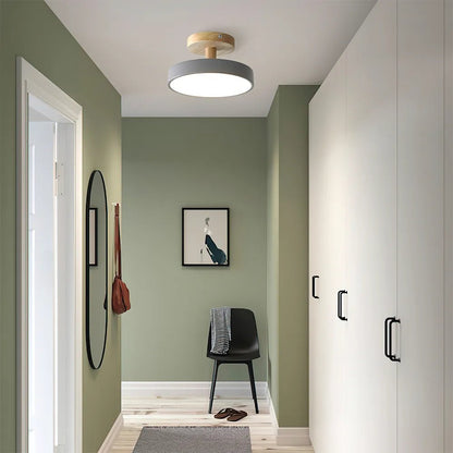 Modern Iron Ceiling Light Round Drum Shade Angle
