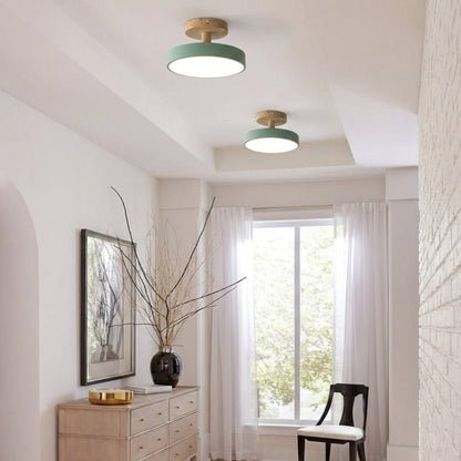 Modern Iron Ceiling Light Round Drum Shade Detail