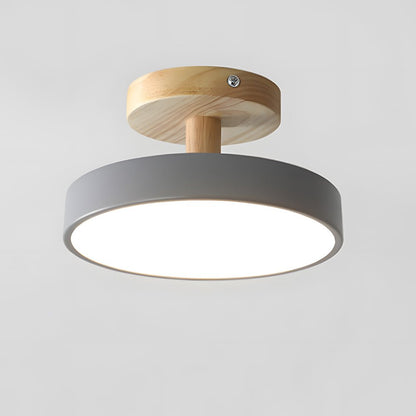 Modern Iron Ceiling Light Round Drum Shade Full
