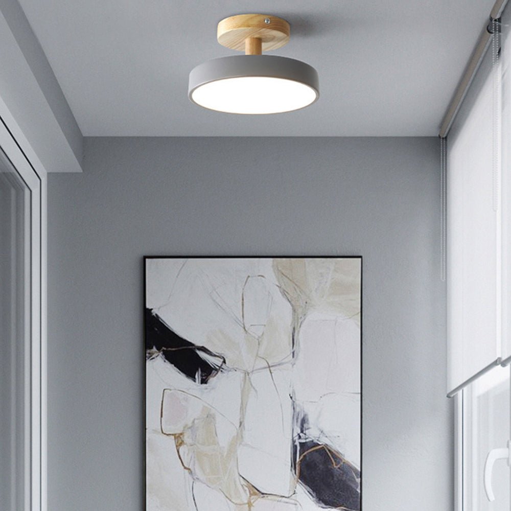 Modern Iron Ceiling Light Round Drum Shade Lifestyle