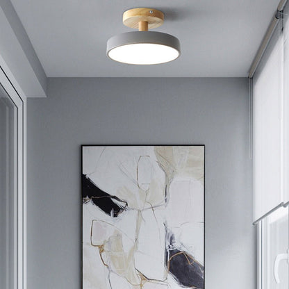 Modern Iron Ceiling Light Round Drum Shade Lifestyle