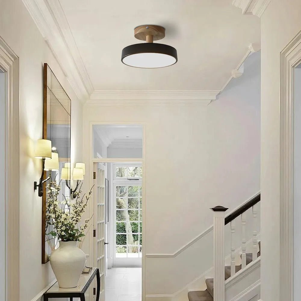 Modern Iron Ceiling Light Round Drum Shade View 11