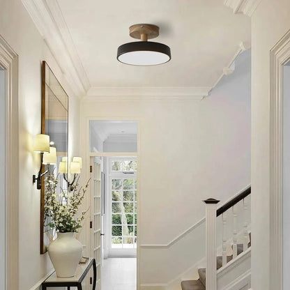 Modern Iron Ceiling Light Round Drum Shade View 11