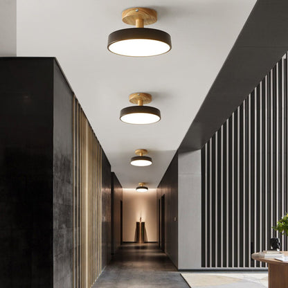Modern Iron Ceiling Light Round Drum Shade View 13