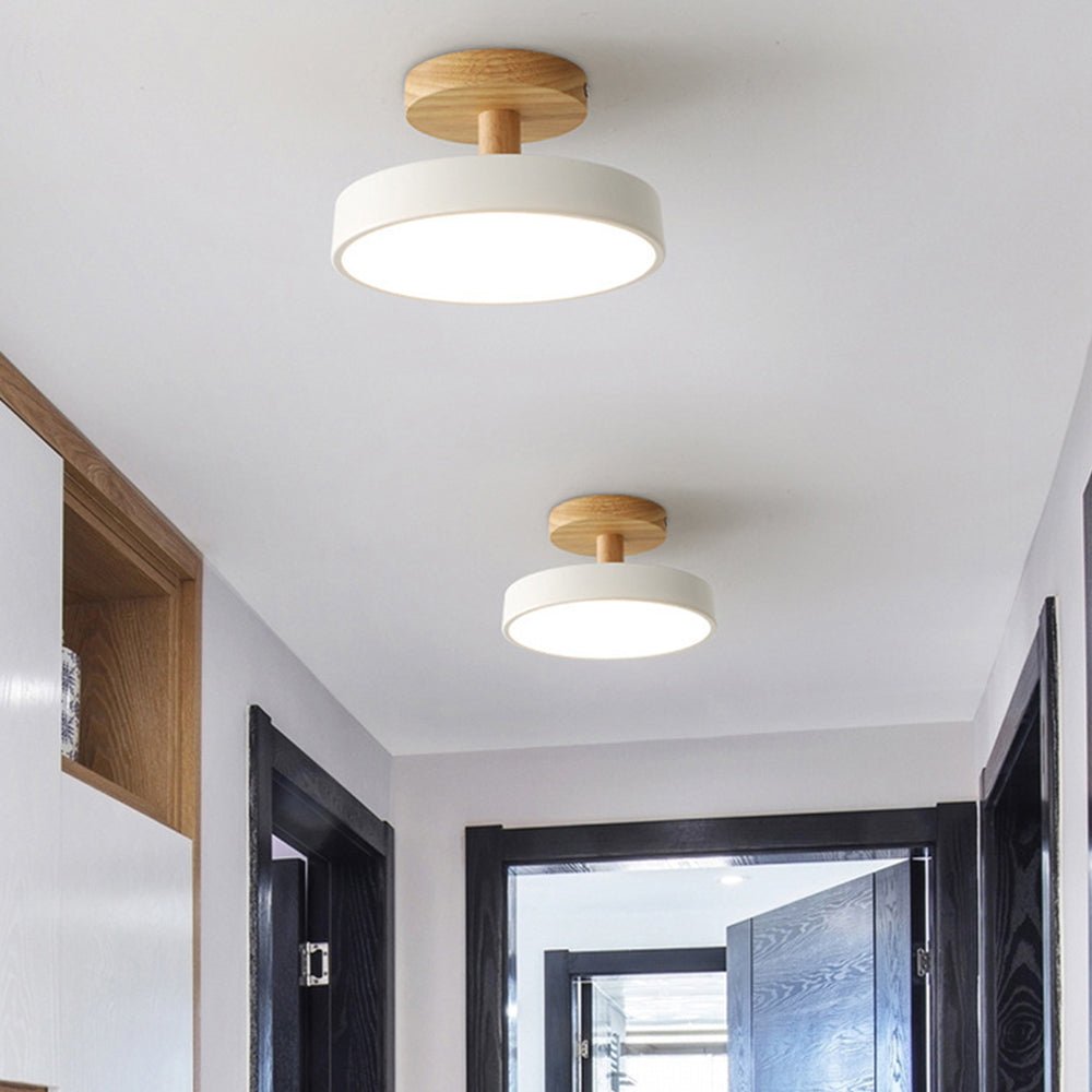 Modern Iron Ceiling Light Round Drum Shade View 14