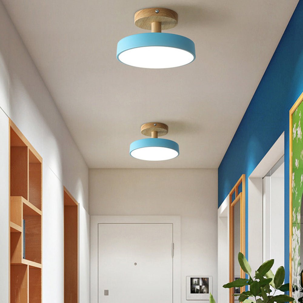 Modern Iron Ceiling Light Round Drum Shade View 18