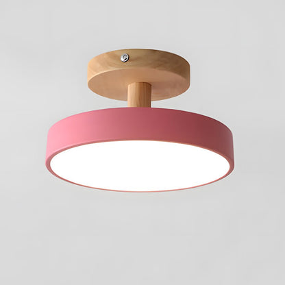 Modern Iron Ceiling Light Round Drum Shade View 19