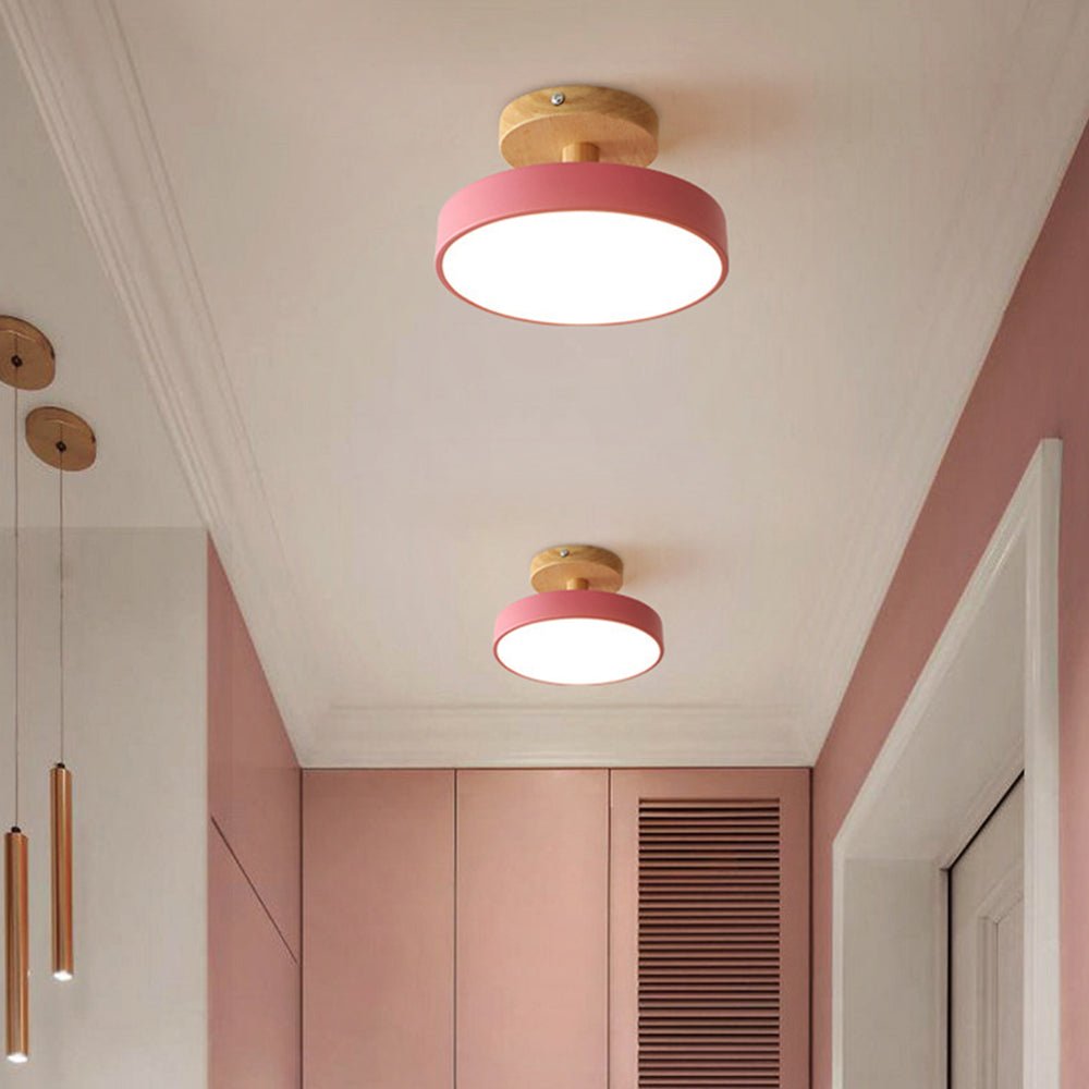 Modern Iron Ceiling Light Round Drum Shade View 21