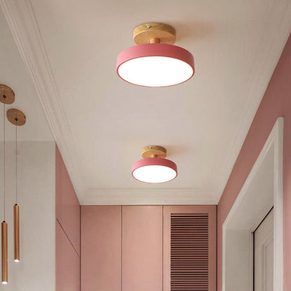 Modern Iron Ceiling Light Round Drum Shade View 21